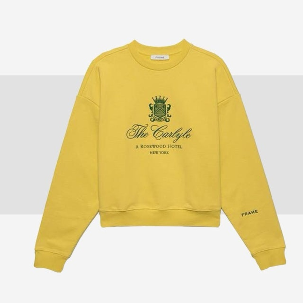 The Carlyle Hotel x Frame Daffodil Yellow Sweatshirt XS Limited Edition